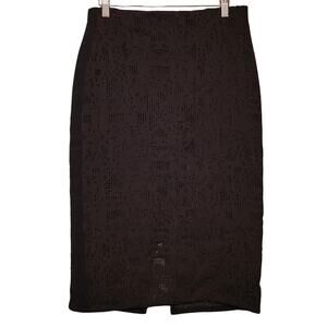 Rebecca Taylor Size 8 Black Lace Pencil Skirt